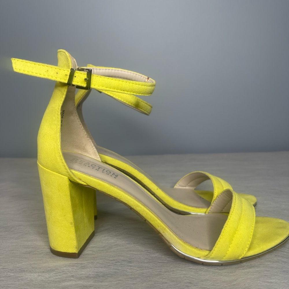 Kenneth Cole bright yellow block heel sandals